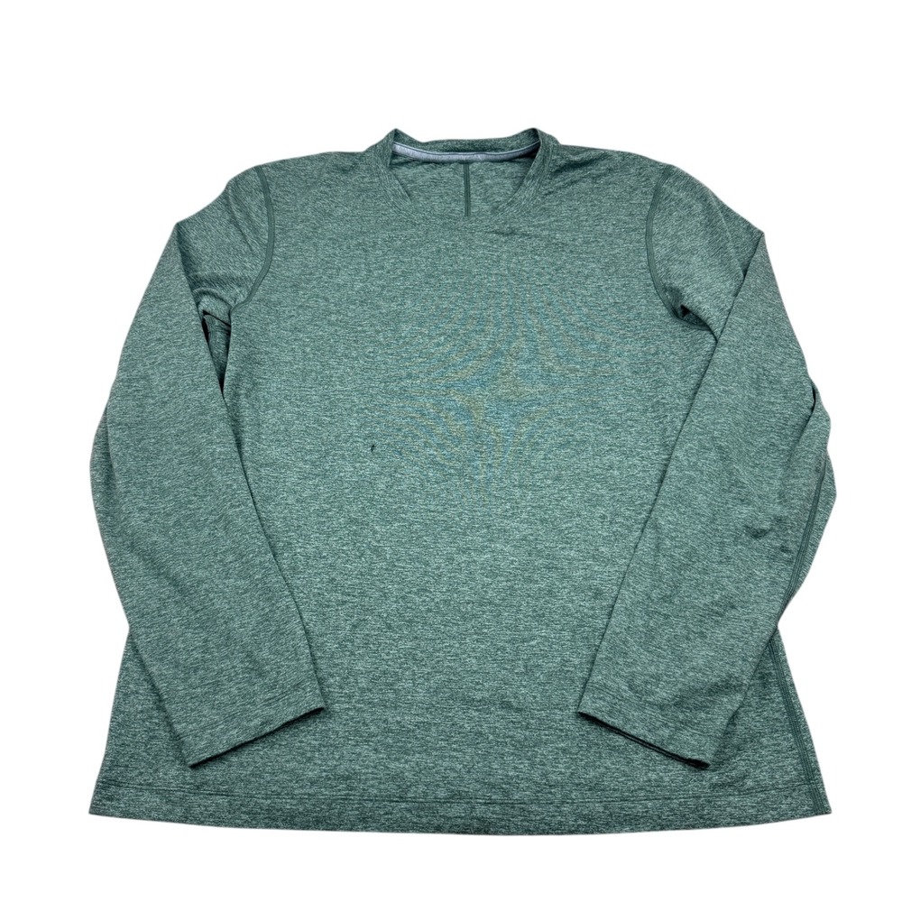 Lululemon Mens Long Sleeve Athletic Shirt Green Heather Size Medium - Picture 2 of 7